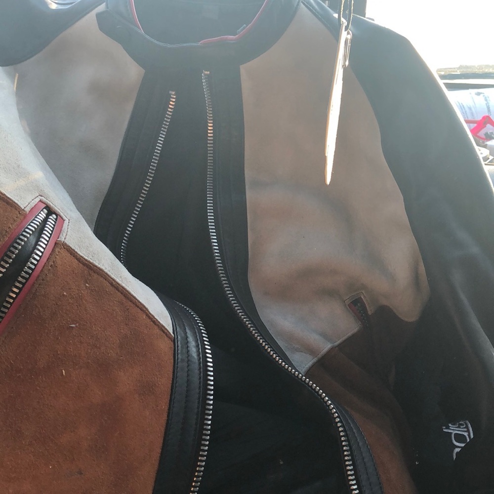 Coach patchwork leather motorcycle jacket